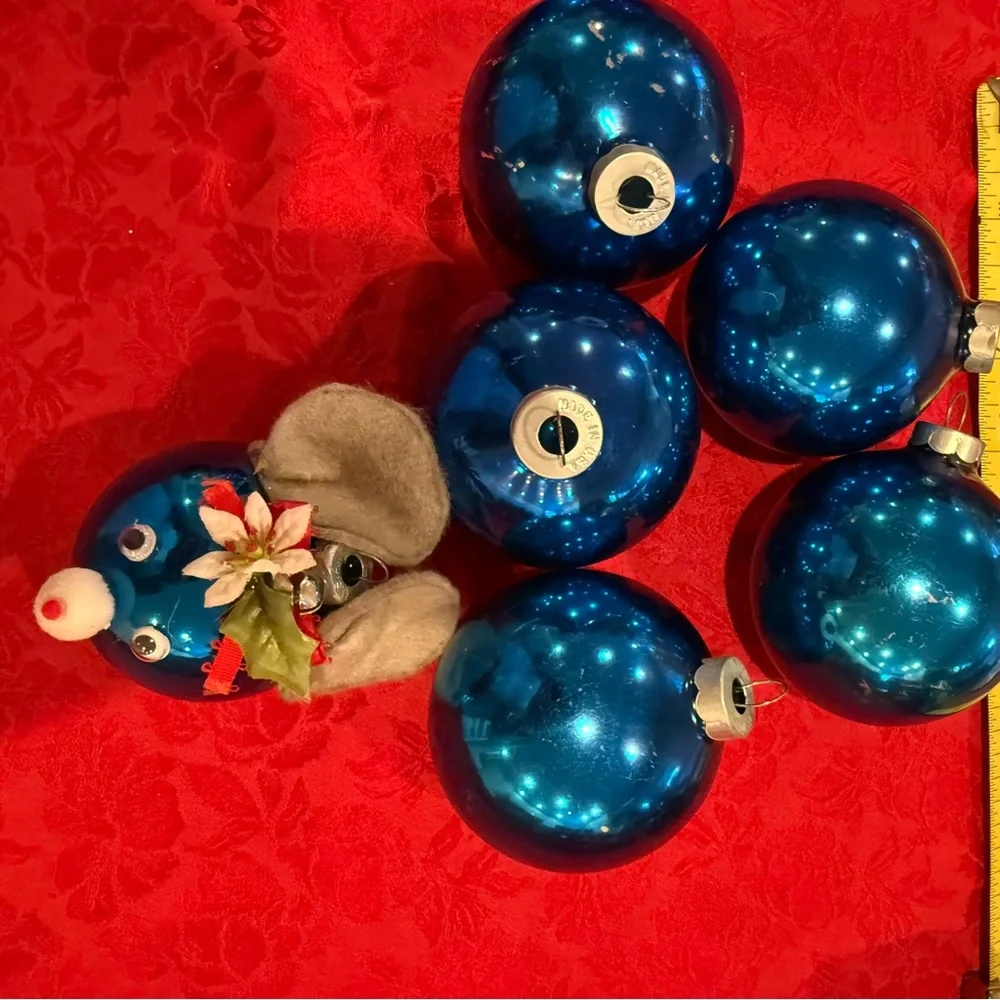 Vintage 15 Rauch Blue and Purple Christmas Ornaments